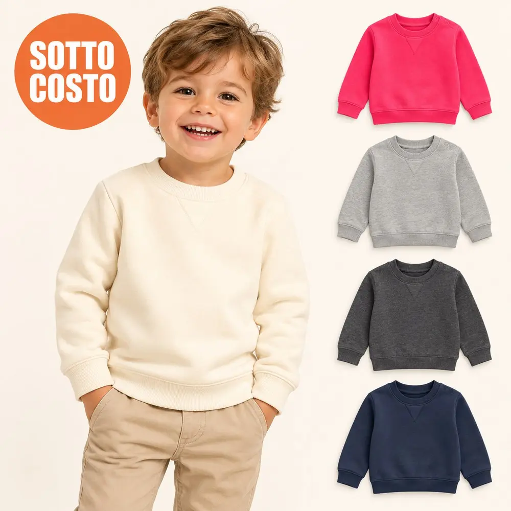 Felpa Bambino Girocollo Tinta Unita Sottocosto | BIS