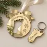 Kit "Il mio primo Natale", addobbo + portachiavi, da personalizzare