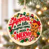 Pallina di Natale in legno “Appesa a un filo… proprio come i miei nervi!