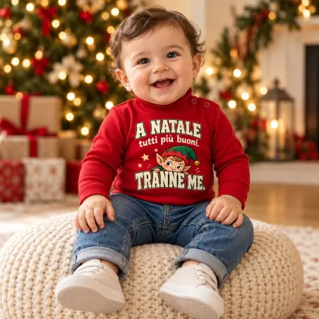 Body Natale Neonato Rosso “Tranne Me” | BIS