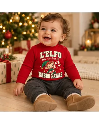 body natale in caldo cotone a lupetto "L'elfo più carino di Babbo Nata
