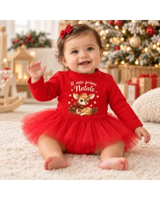 Abitino Primo Natale Bimba con Tulle e Cerbiatto | BIS