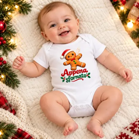 Body Neonato Natale “Appena Sfornato” Pan di Zenzero | BIS