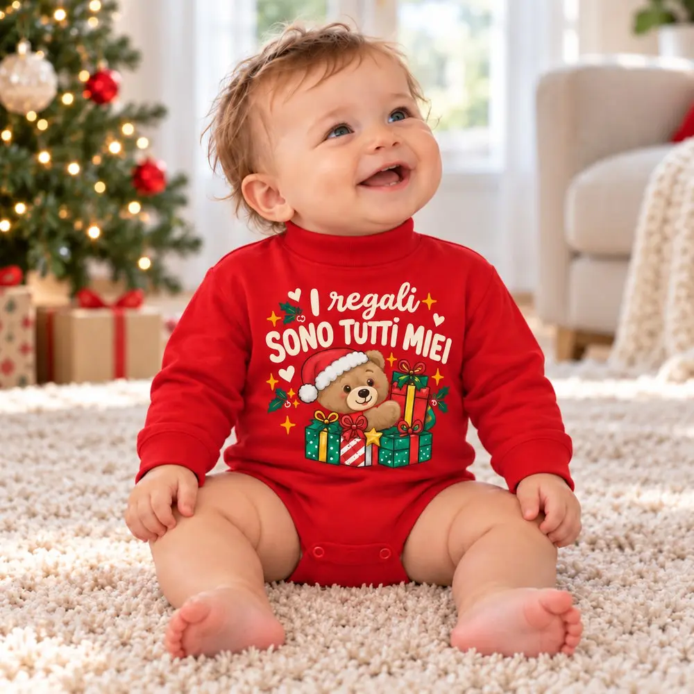 Body Natale neonato con orsetto | Linea Family BIS