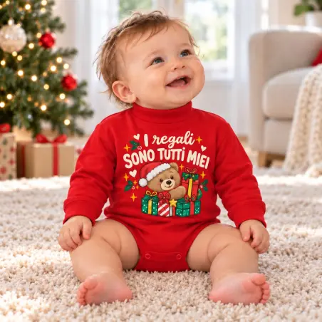 Body Natale neonato con orsetto | Linea Family BIS