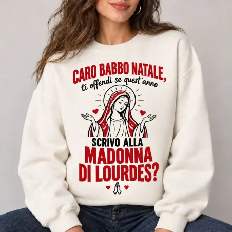 Felpa Natale ironica Madonna di Lourdes | BIS