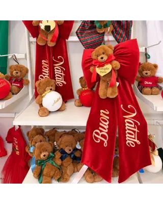 Fiocco Natale con orsetto personalizzato, porta e albero | BIS