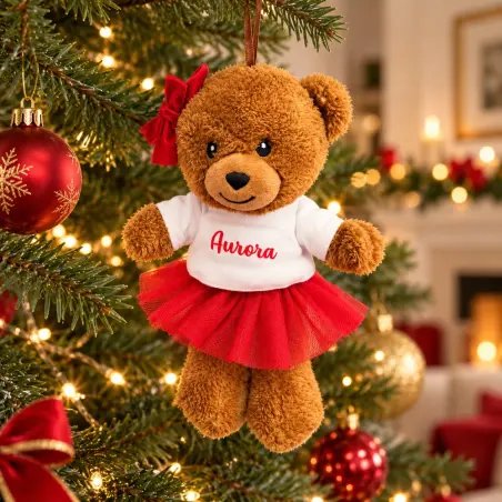 Orsetto Natale con nome e gonna in tulle | BIS