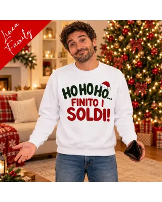 Felpa uomo Ho ho ho finito i soldi | Linea Family