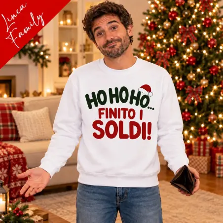 Felpa uomo Ho ho ho finito i soldi | Linea Family