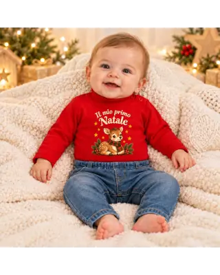 Body lupetto primo Natale con cerbiatto | BuyItalianStyle