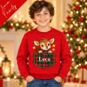 Felpa bimbo Natale con nome e cerbiatto | Linea Family