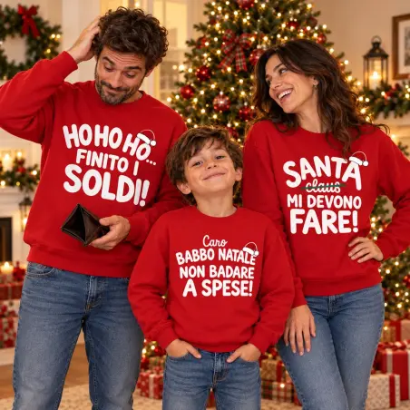 Felpa uomo Ho ho ho finito i soldi | Linea Family