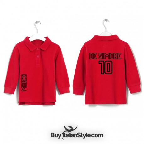 polo bambino con numero e nome a scelta