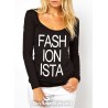 maglia a manica lunga donna con scritte