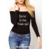 maglia a manica lunga con scollo a barca donna con scritte