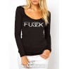 maglia a manica lunga donna con scritte, coco chanel