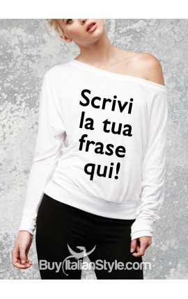 t-shirt donna manica lunga a spalla scoperta