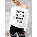t-shirt donna manica lunga a spalla scoperta