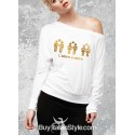 maglia a manica lunga donna con scritte, amore
