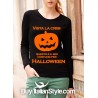 maglia a manica lunga donna con scritte halloween