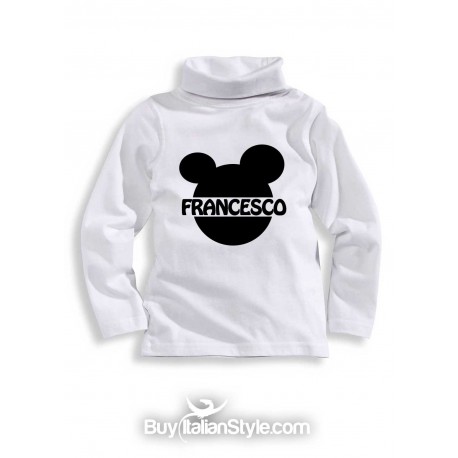 maglia lupetto baby neonato bambino personalizzabile con orecchie topolino