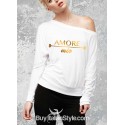 maglia a manica lunga spalla scoperta amore mio chiara biasi alessia marcuzzi aniye by