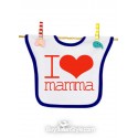 bavaglino con scritta i love mamma