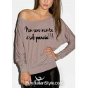 maglia a manica lunga monospalla "non sono incinta è solo pancia"