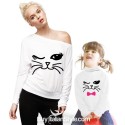 maglia lupetto neonato bambino con gatto uguale mamma figlia