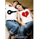 t-shirt con chiave e lucchetto san valentino coppie promessa d'amore regalo originale