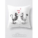 federa per cuscino con gatti innamorati cats love -. san valentino