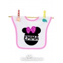 bavaglino bambino e bambina con nome personalizzato con orecchie topolino e topolina (Minnie) - Disney
