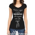 Maglia donna mezza manica "Dietro i sogni, ci sono sacrifici che la gente non vede"