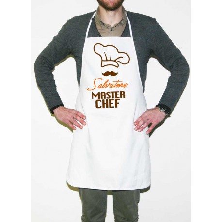 grembiule da cucina unisex personalizzabile con nome masterchef