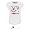 White woman half sleeve T-shirt CUSTOMIZED with NAME / NUMBER