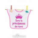 Bavaglino con la stampa "Sono la principessa dei nonni"