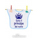 Bavaglino con stampa " Sono il principe dei nonni"