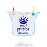 Bavaglino con stampa " Sono il principe dei nonni"