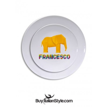 Piatto di plastica infrangibile personalizzabile con nome