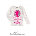 T-shirt bimba manica lunga  "Io non sono una principessa. Sono il capo"