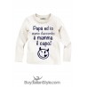 T-shirt bimboa con scritta "papà ed io siamo d'accordo è mamma il capo