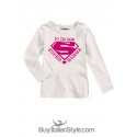 T-shirt bimboa con scritta Io ho una super mamma"