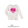T-shirt bimboa con scritta Io ho una super mamma"