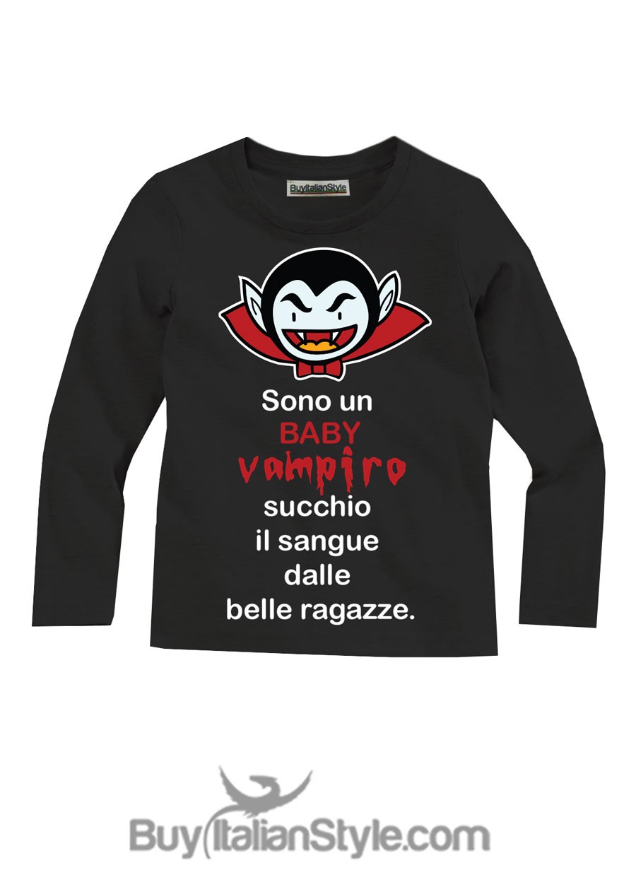 maglietta nera bambina manica lunga