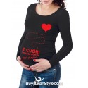 maglia maniche lunghe premaman con stampa
