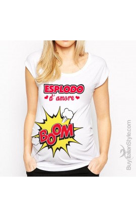 T-shirt premaman "Esplodo d'amore"