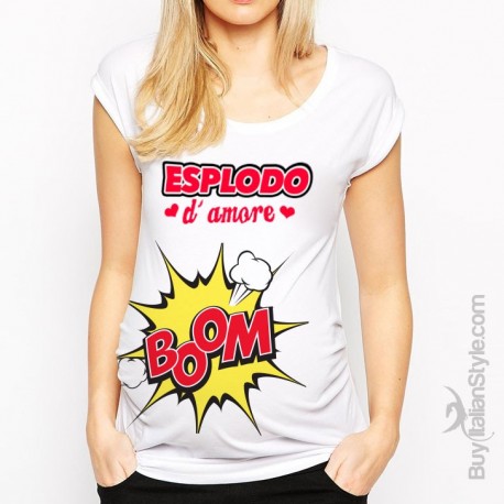 T-shirt premaman "Esplodo d'amore"