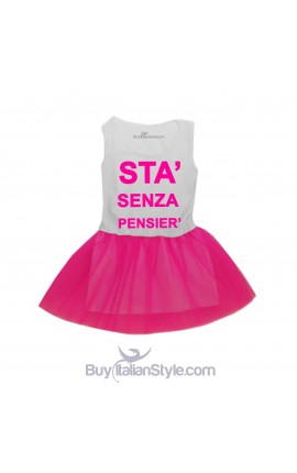 Abitino bimba con gonna in tulle "Sta' senza pensier' "