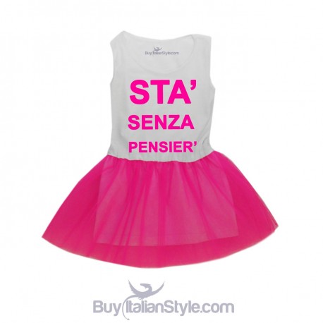 Abitino bimba con gonna in tulle "Sta' senza pensier' "